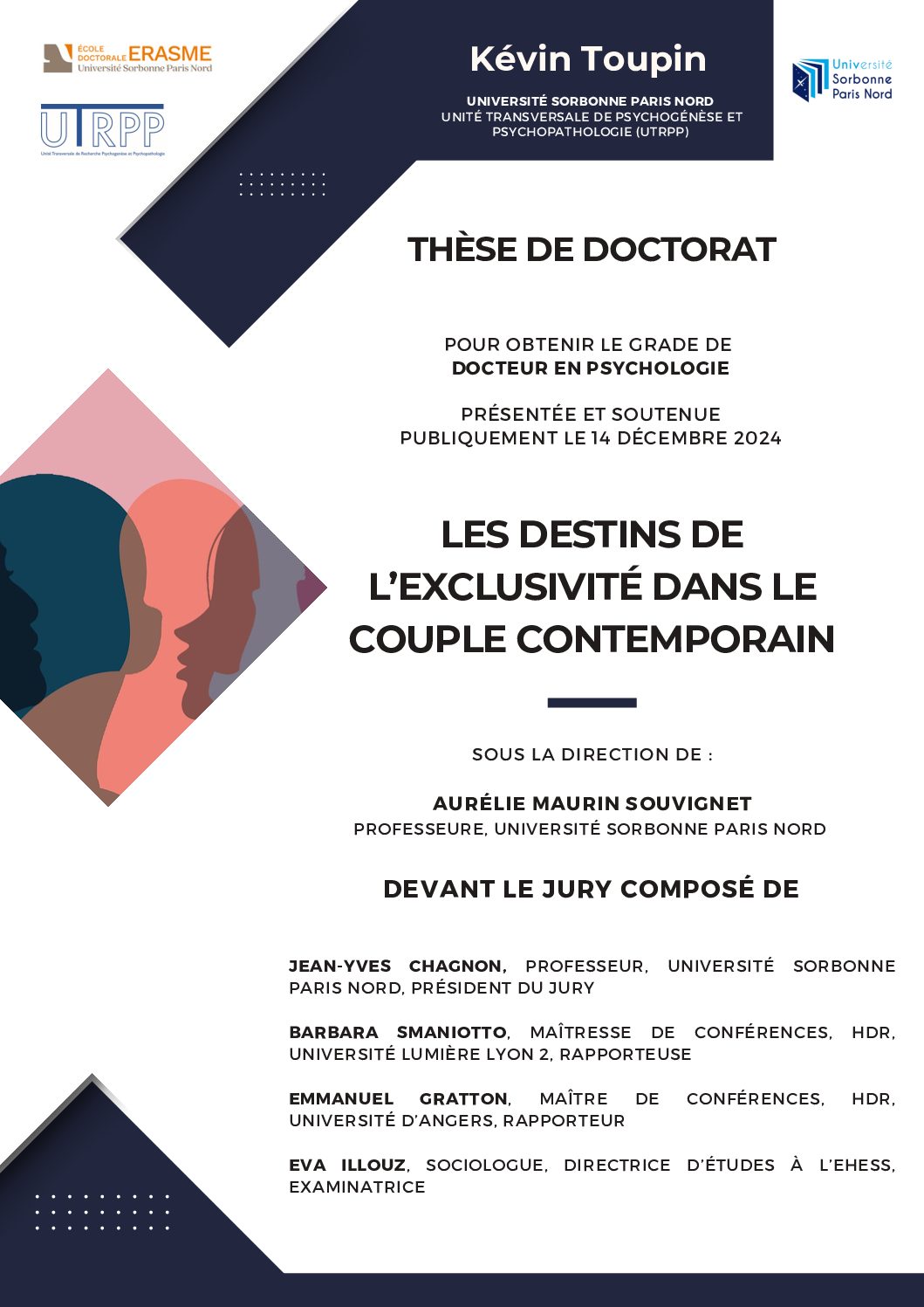 Thèse de Kévin Toupin : « Les destins de l’exclusivité dans le couple contemporain »